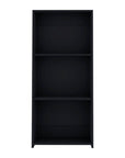 47" Black Wood Three Tier Bookcase