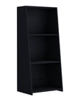 47" Black Wood Three Tier Bookcase
