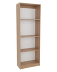 71" Natural Wood Four Tier Bookcase