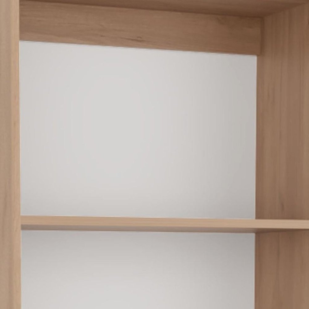 71" Natural Wood Four Tier Bookcase