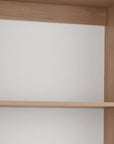 71" Natural Wood Four Tier Bookcase