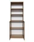 71" Natural Wood Three Tier Bookcase