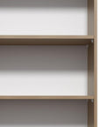 71" Natural Wood Three Tier Bookcase