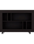 25" Black Wood Five Tier Bookcase