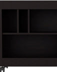 25" Black Wood Five Tier Bookcase