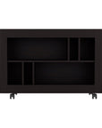 25" Black Wood Five Tier Bookcase