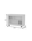 25" White Wood Five Tier Bookcase