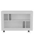 25" White Wood Five Tier Bookcase
