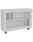 25" White Wood Five Tier Bookcase