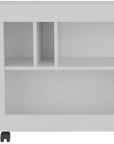 25" White Wood Five Tier Bookcase