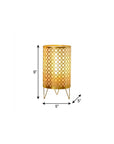 Set of Two 9" Gold Metal Pierced Quatrefoil Battery Powered Desk Lamps