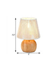 Set of Two 8" Brown Two Light Round Battery Powered Bedside Lamps With Empire Shades