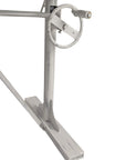 Adjustable Light Gray and Charcoal Solid Wood and Iron Trestle Standing Desk
