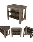 28" Brown Wood Kitchen Island