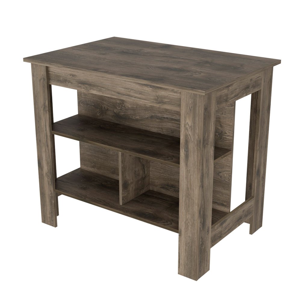 28" Brown Wood Kitchen Island