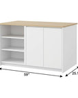 25" White Wood Kitchen Island