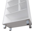 41" White Wood Four Tier Bookcase