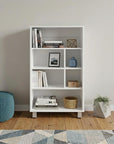 41" White Wood Four Tier Bookcase