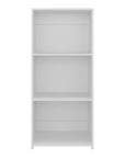 47" White Wood Three Tier Bookcase