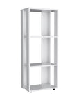 39" White Wood Three Tier Bookcase