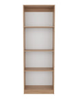 71" Beige Wood Five Tier Bookcase