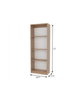 71" Beige Wood Five Tier Bookcase