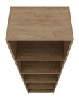 71" Beige Wood Five Tier Bookcase