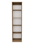 71" Beige Wood Five Tier Bookcase