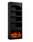 70" Black Wood Four Tier USB Bookcase