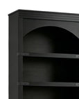 70" Black Wood Four Tier USB Bookcase