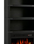 70" Black Wood Four Tier USB Bookcase