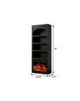 70" Black Wood Four Tier USB Bookcase