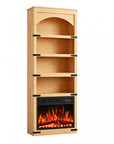 70" Natural Wood Four Tier USB Bookcase