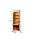 70" Natural Wood Four Tier USB Bookcase