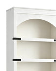 70" White Wood Four Tier USB Bookcase