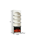 70" White Wood Four Tier USB Bookcase