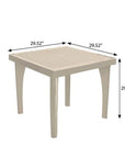 30" Taupe Heavy Duty Plastic Square Outdoor Dining Table with Umbrella Hole