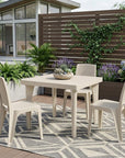 30" Taupe Heavy Duty Plastic Square Outdoor Dining Table with Umbrella Hole