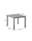 35" Black And Brown Heavy Duty Plastic Square Outdoor Table with Umbrella Hole