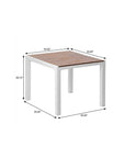 35" Black And Brown Heavy Duty Plastic Square Outdoor Table with Umbrella Hole