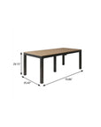 71" Brown And Black Heavy Duty Plastic Outdoor Dining Table with Umbrella Hole