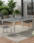 71" Brown And Black Heavy Duty Plastic Outdoor Dining Table with Umbrella Hole