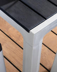 71" Brown And Black Heavy Duty Plastic Outdoor Dining Table with Umbrella Hole