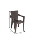 Set of Four Espresso Textured Heavy Duty Plastic Outdoor Stacking Arm Chairs