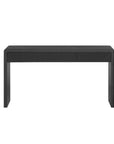 55" Natural Wood Double Pedestal Console Table With Three Drawers