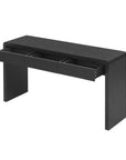 55" Natural Wood Double Pedestal Console Table With Three Drawers