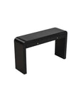 54" Black Wood Double Pedestal Curved Edge Console Table With Two Drawers