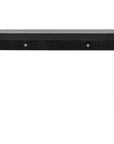 54" Black Wood Double Pedestal Curved Edge Console Table With Two Drawers