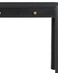 52" Black Wood Console Table With Three Drawers