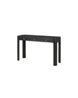 52" Black Wood Console Table With Three Drawers